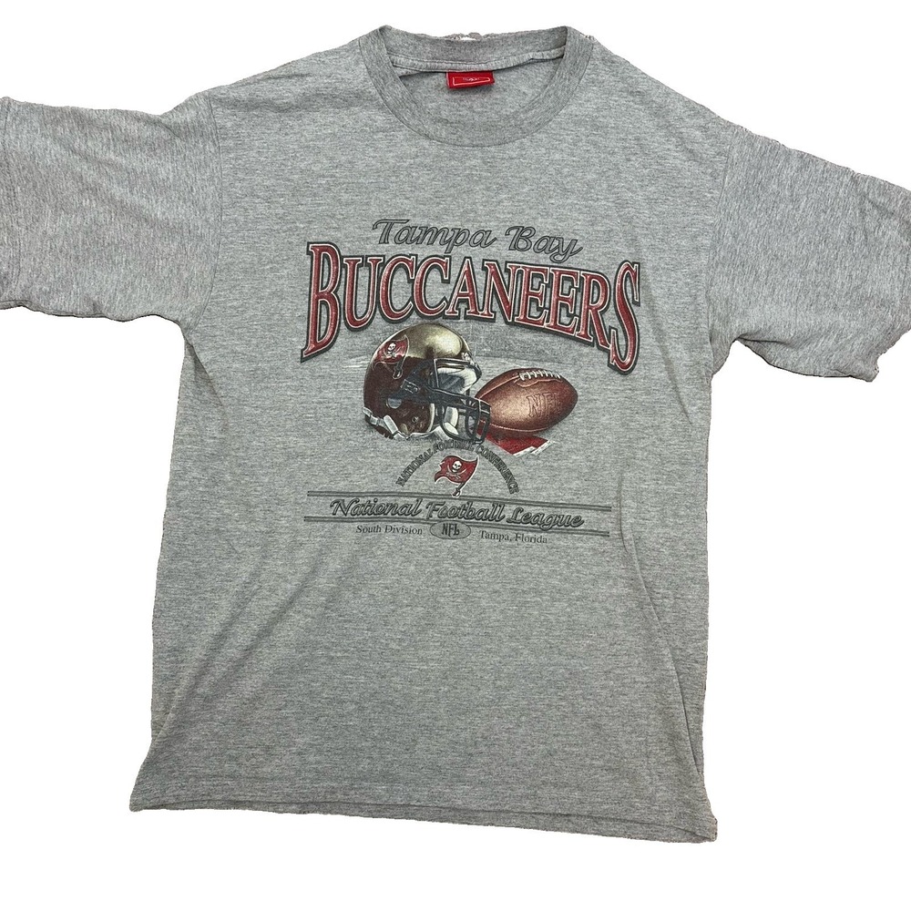 Vintage Y2K Tampa Bay Buccaneers Grey NFL Football T-Shirt Sz Medium NFL